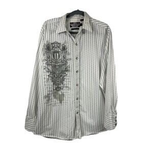 Brooks & Dunn Panhandle Slim Shirt L Barbed Wire Pearl Snap Western Grunge Y2K